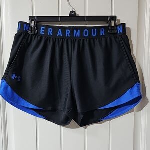 Under Armour Black Shorts with Blue Trim - Women’s Athletic